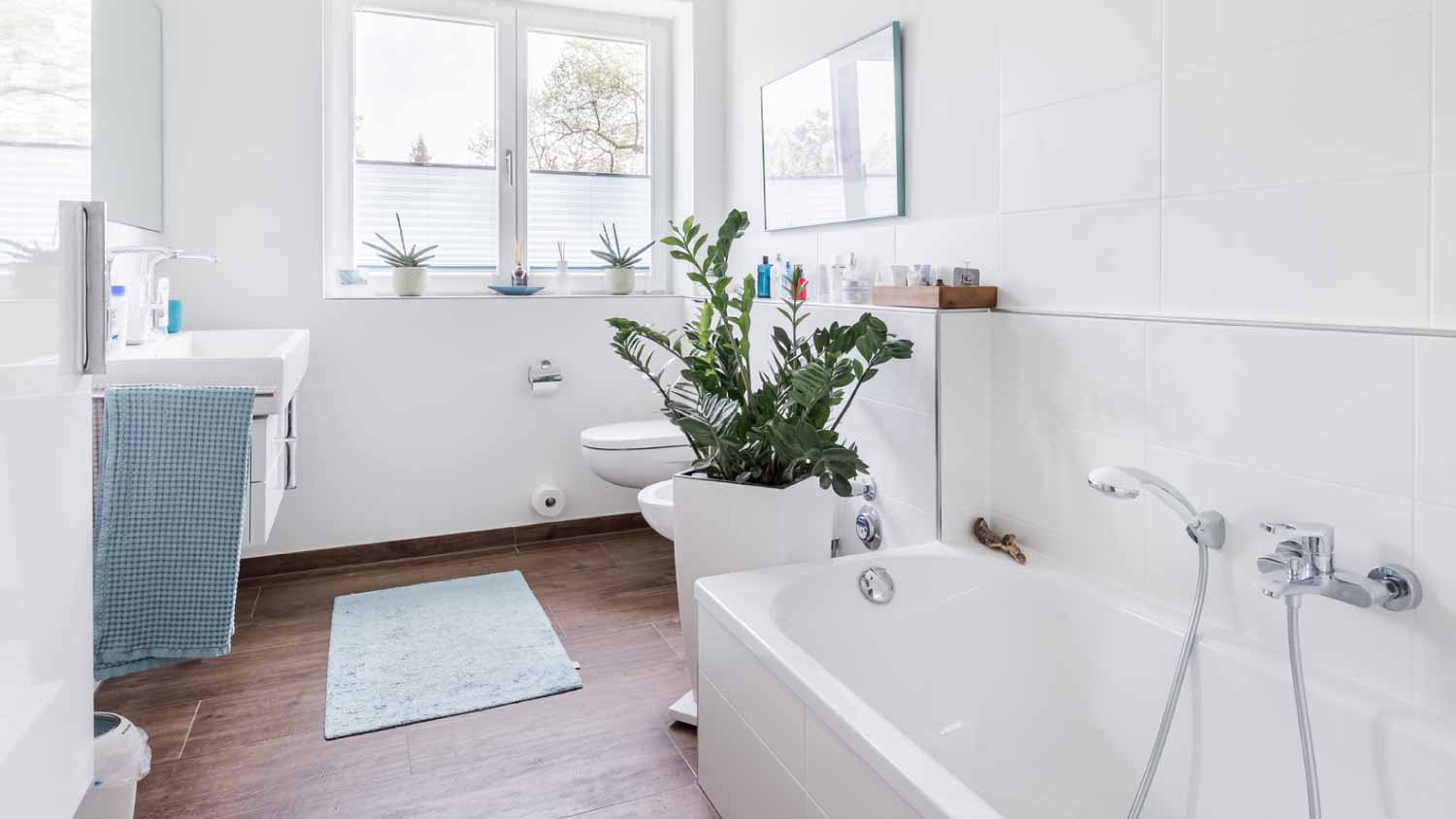 A white modern bathroom